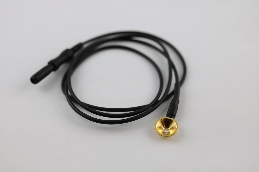 EEG-Napfelektrode Gold Cup Cable Black