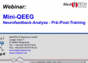 Webcast 19-11 Bio-/Neurofeedback - "Mini-QEEG - Neurofeedback-Analyse Prä-/Post-Training"