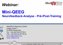 [BF/NF-Webcast-2019-11] Webcast 19-11 Bio-/Neurofeedback - &quot;Mini-QEEG - Neurofeedback-Analyse Prä-/Post-Training&quot;