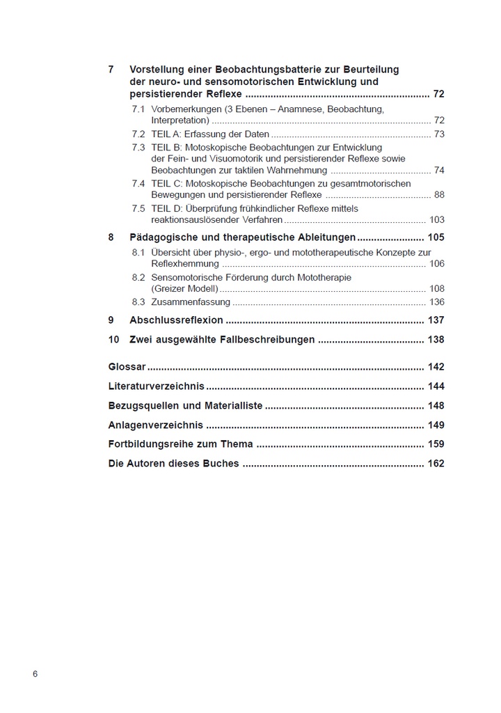 Neuromotorische Regulationsstörungen - Inhaltsverzeichnis Teil 2