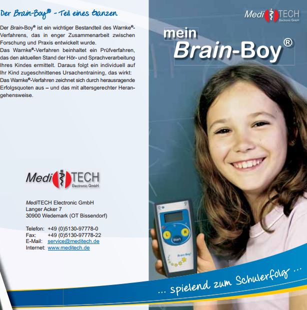 Flyer &quot;Mein Brain-Boy&quot; (deutsch)