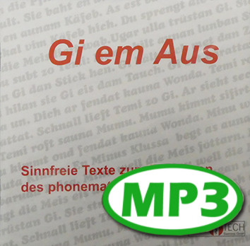 Gi-em-Aus MP3 deutsch, sinnfreier Übungstext (40-50 Wörter/Minute)