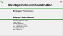 Sensomotorik-Themenkurs: Balance und Koordination (eLearning)