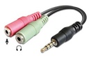 Y-cable 3.5mm stereo jacks to 4-pin plug