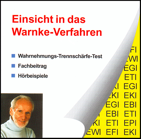 CD &quot;Einsicht ins Warnke-Verfahren&quot; mit Wahrnehmungstrennschärfetest WTT nach Warnke