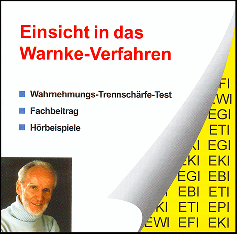 CD &quot;Einsicht ins Warnke-Verfahren&quot; with perceptual acuity test WTT according to Warnke (German)