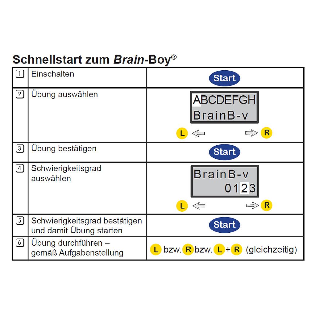 Brain-Boy Gebrauchsanleitung Teil 3 - Kurzübersicht A6 deutsch