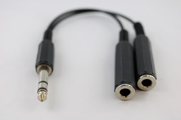 [10571] Y-Kabel, 1x Stereo-Stecker 6,3mm auf 2x Buchse 6,3mm, 20cm lang
