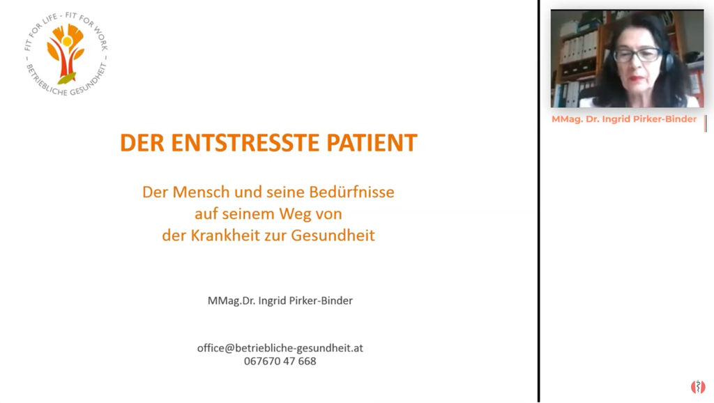 [K-BF-D2] [Webcast] "The de-stressed patient" by Dr. Ingrid Pirker-Binder