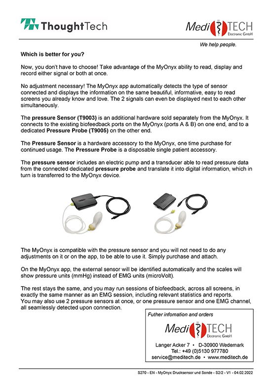 MyOnyx - jetzt auch mit Drucksonde (Produktflyer EN)