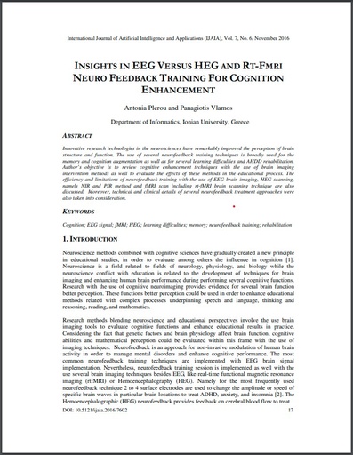 Insights in EEG versus HEG and RT-FMRI Neuro Feedback Training for Cognition Enhancement