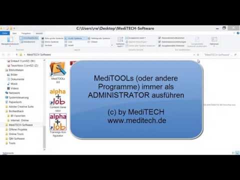 Meditools unter Windows 8 immer als Administrator ausfuehren
