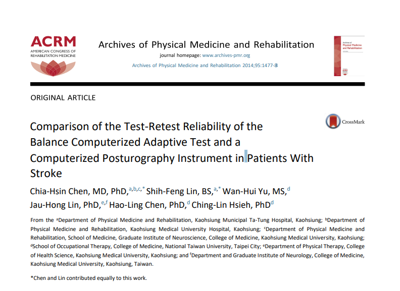 Comparison of the Test-Retest Reliability of the Balance Computerized Adaptive Test and a Computerized Posturography Instrument in Patients With Stroke